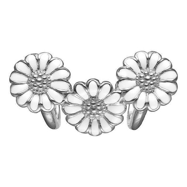 Image of White Marguerites Trinity 925 Sterling Sølv Collect læderarmbånds charm smykke fra Christina Collect